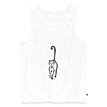 Cat - Men's Premium Organic Tank Top - white - Front - Michal (187cm)