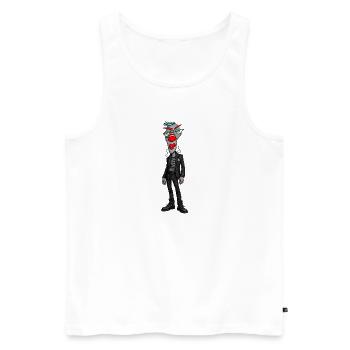 Abstrakte Maskenheld im Punklook - Männer Premium Bio Tank Top - Weiß - Vorne - Michal (187cm)