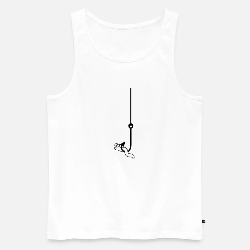 Worm On The Hook - Men's Premium Organic Tank Top - white