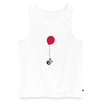 Panda Balloon - Männer Premium Bio Tank Top - Weiß - Vorne - AI Model Male 178 light (178cm)