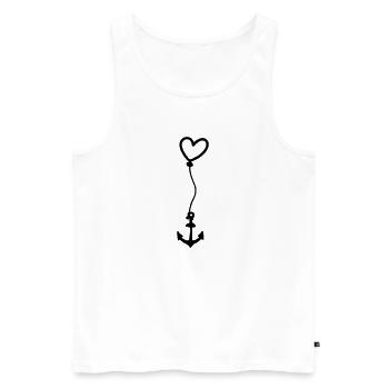 Anker mit Herz am Seil - Männer Premium Bio Tank Top - Weiß - Vorne - AI Model Male 178 light (178cm)