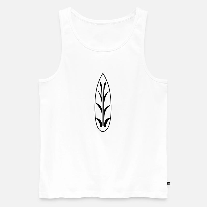 Surfbrett - Männer Premium Bio Tank Top - Weiß