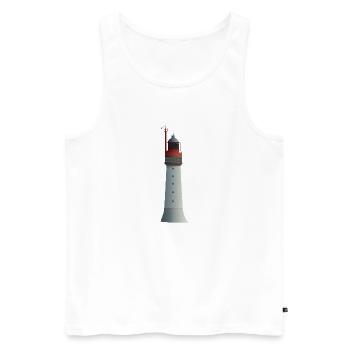 Phare de Grand Jardin - Saint-Malo - Débardeur bio Premium Homme - blanc - Devant - Michal (187cm)