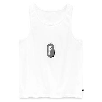 Fehu Rune - Men's Premium Organic Tank Top - white - Front - AI Model Male 178 light (178cm)