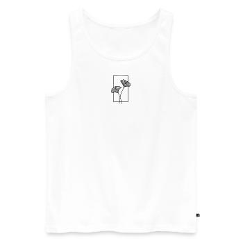 Pflanze: Ginko - Männer Premium Bio Tank Top - Weiß - Vorne - AI Model Male 178 light (178cm)