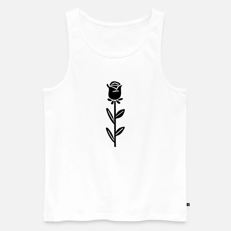 Rosa Blume - Männer Premium Bio Tank Top - Weiß
