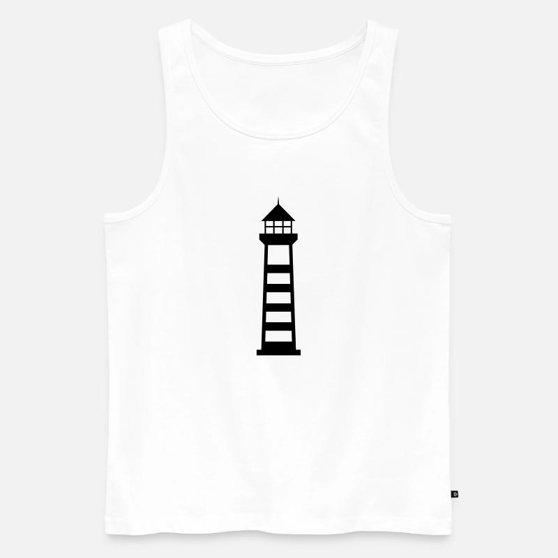 Leuchtturm - Männer Premium Bio Tank Top - Weiß