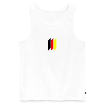 Deutschland Streifen schwarz rot gold gelb Team - Männer Premium Bio Tank Top - Weiß - Vorne - Michal (187cm)