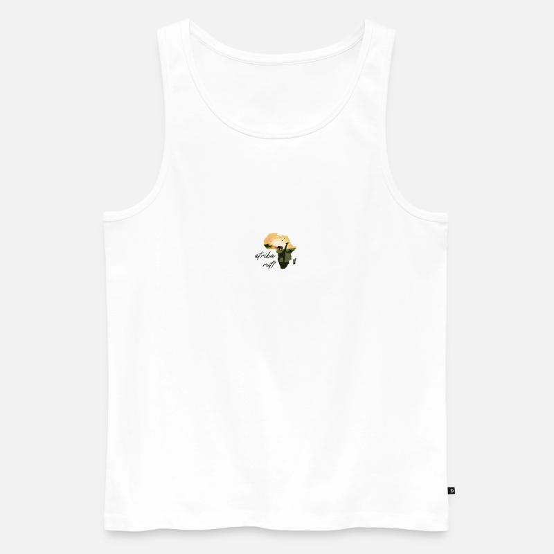 Afrika Ruft Giraffe Elefant - Männer Premium Bio Tank Top - Weiß