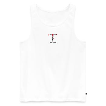 Tribal Corner red and black logo - Men's Premium Organic Tank Top - white - Front - Michal (187cm)
