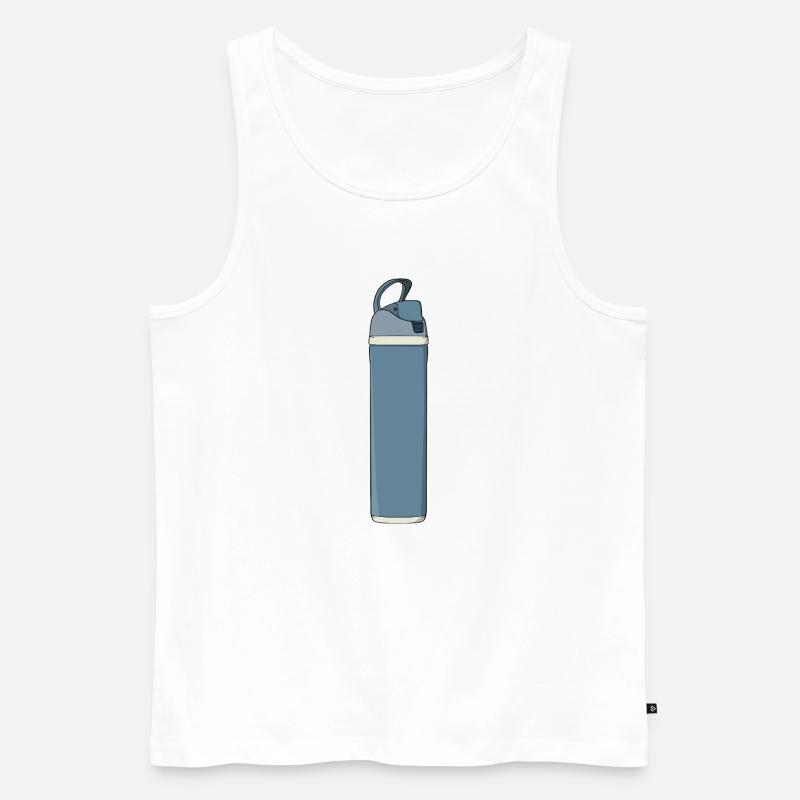 Blue Hydration Water Bottle Gym - Männer Premium Bio Tank Top - Weiß