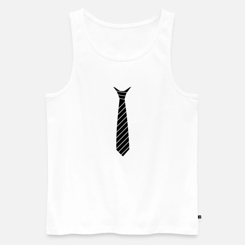 Krawatten Illusion - Männer Premium Bio Tank Top - Weiß