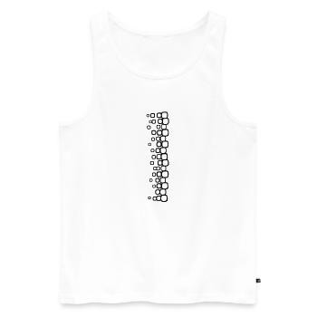 qadrati_1c - Männer Premium Bio Tank Top - Weiß - Vorne - AI Model Male 178 light (178cm)