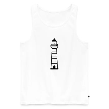 Lighthouse - Men's Premium Organic Tank Top - white - Front - AI Model Male 178 light (178cm)