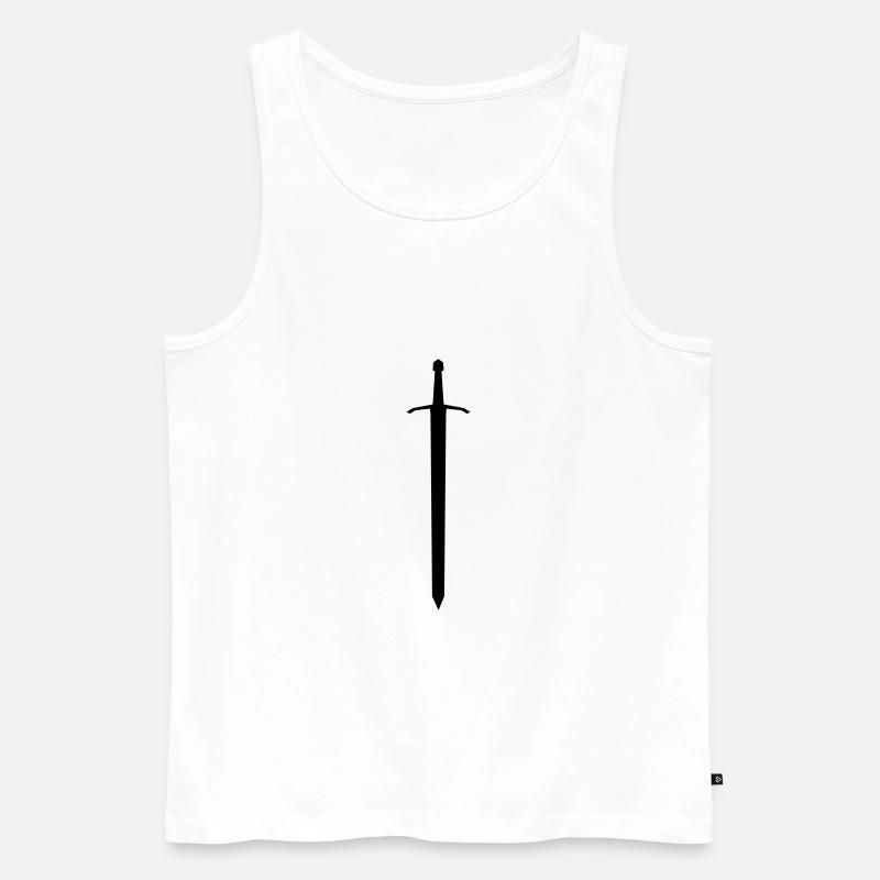 Schwert - Männer Premium Bio Tank Top - Weiß