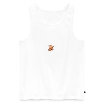 Katze spielt Musik - Männer Premium Bio Tank Top - Weiß - Vorne - Michal (187cm)