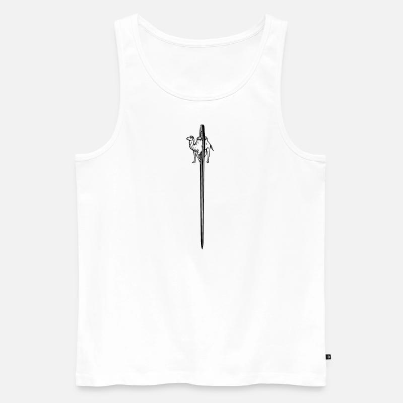 Kamel durchs Nadelöhr - Männer Premium Bio Tank Top - Weiß