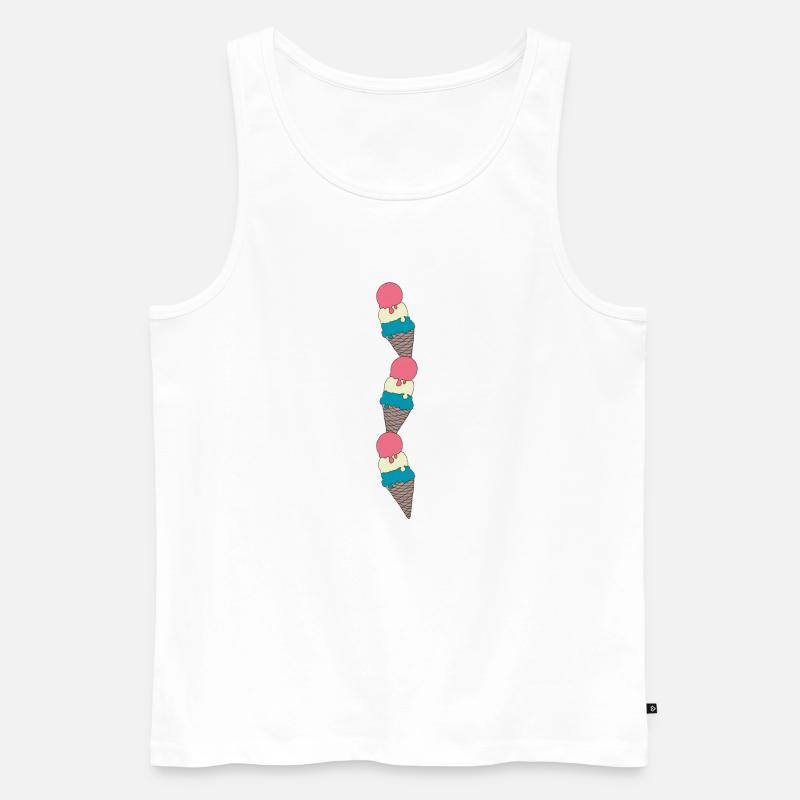 Eiscreme Muster in Pastellfarben - Männer Premium Bio Tank Top - Weiß