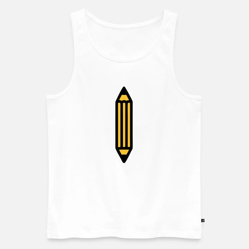 Bleistift Schreiben Autor Kunst - Männer Premium Bio Tank Top - Weiß