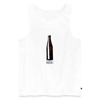 BIER - Männer Premium Bio Tank Top - Weiß - Vorne - Michal (187cm)