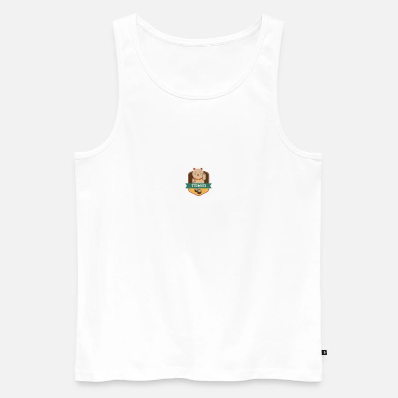 Katze in Tokyo - Männer Premium Bio Tank Top - Weiß