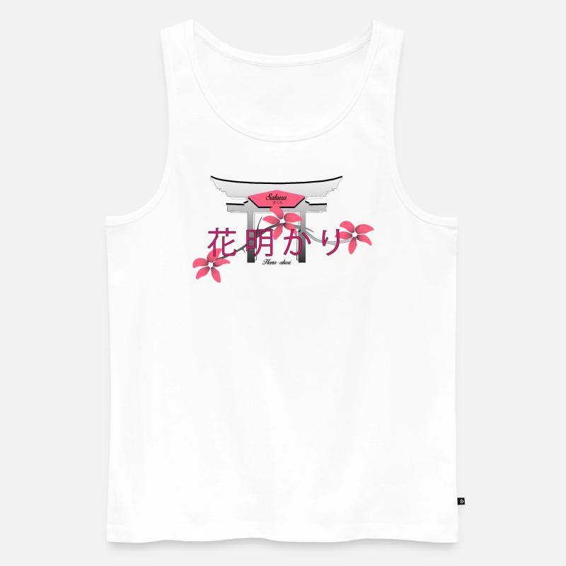 Japanische Kirschblüte Sakura Design - Männer Premium Bio Tank Top - Weiß