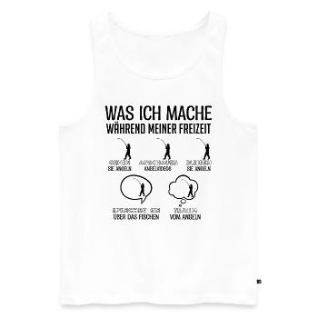 Fischer | Fischen Angeln Fisch Symbol - Männer Premium Bio Tank Top - Weiß - Vorne - Michal (187cm)