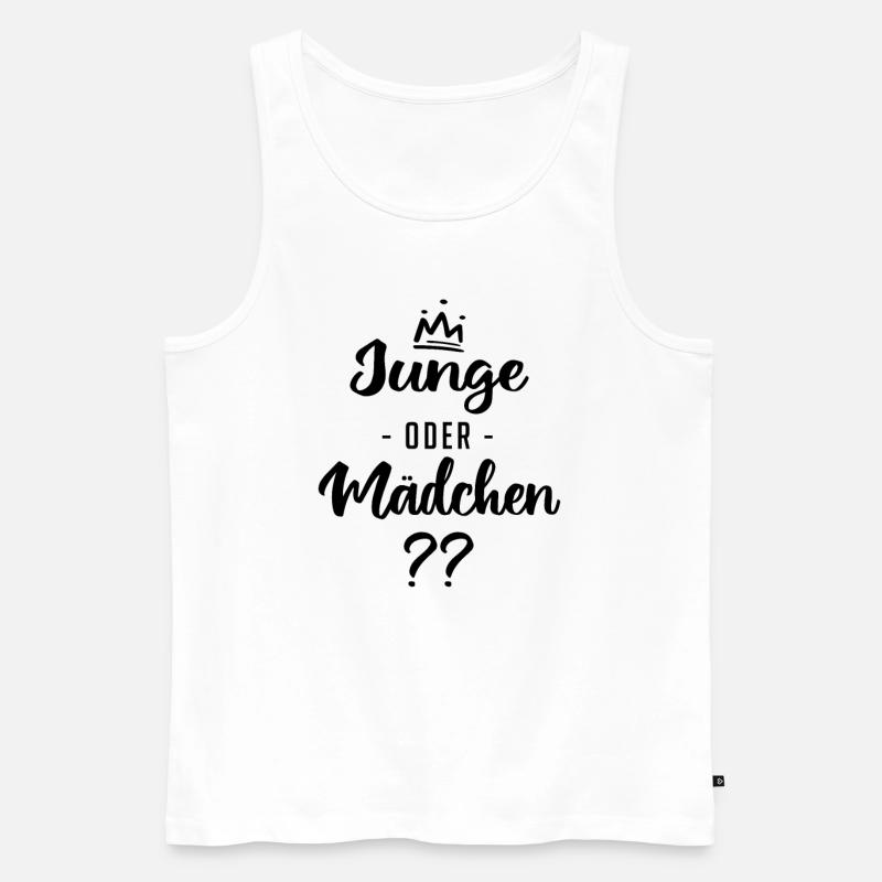 Junge oder Mädchen? Schwanger - Schwangerschaft - Männer Premium Bio Tank Top - Weiß