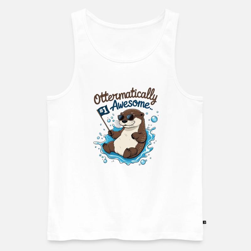 Otter-like cool – Funny Otter - Men's Premium Organic Tank Top - white