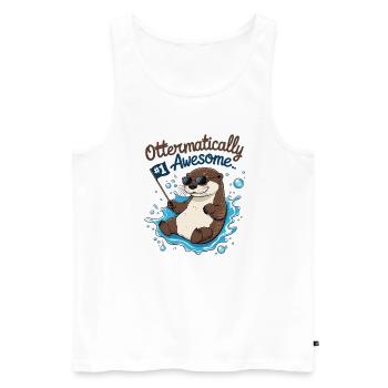 Cute Otter for Kids – Funny Birthday Design - Men's Premium Organic Tank Top - white - Front - Michal (187cm)