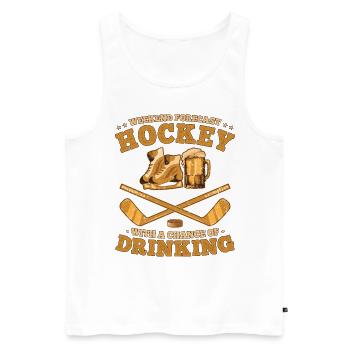 Hockey und Bier Wintersport auf dem Eis - Männer Premium Bio Tank Top - Weiß - Vorne - Michal (187cm)