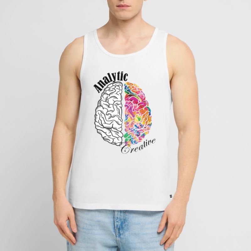 Analytic Creative Brain Left Brained Right Brained Men's Premium Organic Tank Top