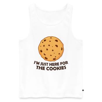 Je suis juste là pour les biscuits - Débardeur bio Premium Homme - blanc - Devant - Michal (187cm)