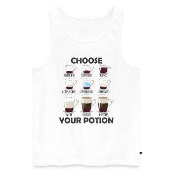 Wählen Sie Ihren Potion Coffee Lover - Männer Premium Bio Tank Top - Weiß - Vorne - AI Model Male 178 light (178cm)