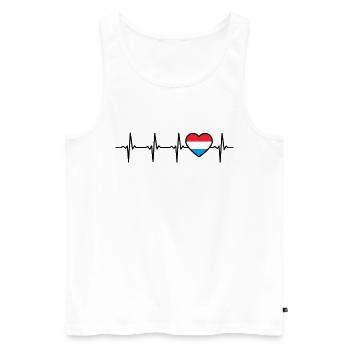 Luxembourg Heartbeat Drapeau luxembourgeois - Débardeur bio Premium Homme - blanc - Devant - Michal (187cm)