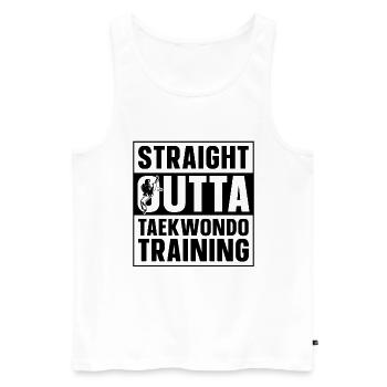 Taekwondo Straight Outta Taekwondo Training Fight - Männer Premium Bio Tank Top - Weiß - Vorne - Michal (187cm)