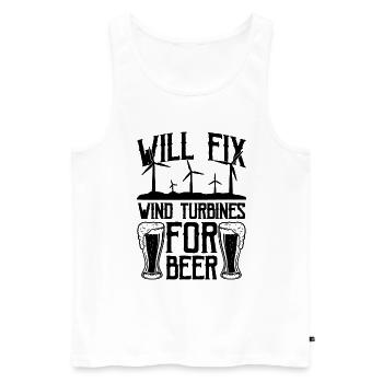 Will Fix Wind Renewable Energy Turbine Technician - Männer Premium Bio Tank Top - Weiß - Vorne - Michal (187cm)