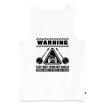 Warning Stay Away From Country Music Banjo Player - Männer Premium Bio Tank Top - Weiß - Vorne - Michal (187cm)