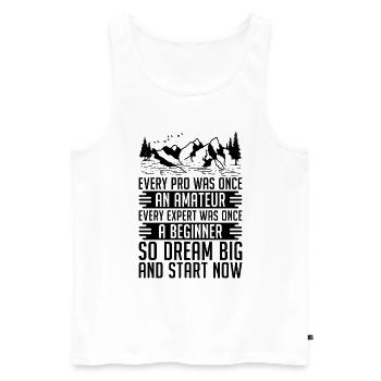 Chaque pro était autrefois des athlètes qui s’entraînaient Trail Runner - Débardeur bio Premium Homme - blanc - Devant - Michal (187cm)