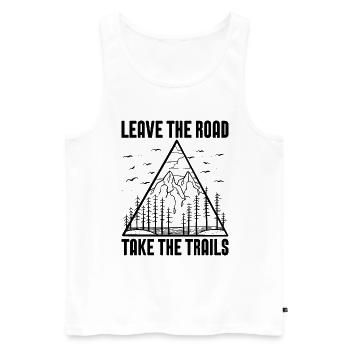 Leave The Road Take Marathoner Hiking Trail Runner - Men's Premium Organic Tank Top - white - Front - Michal (187cm)