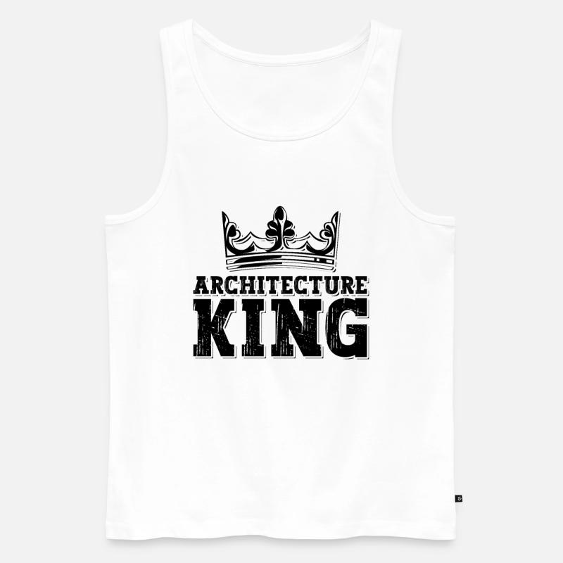 Architecture King Construct Building Architects - Débardeur bio Premium Homme - blanc