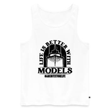 Life Is Better With Retro Architectural Architects - Männer Premium Bio Tank Top - Weiß - Vorne - Michal (187cm)