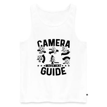 Guide de mouvement de caméra Caméraman Opérateurs de caméra - Débardeur bio Premium Homme - blanc - Devant - AI Model Male 178 light (178cm)