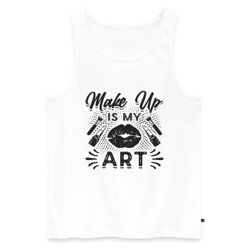 Make Up Is My Art Loves Cosmetics Makeup Artists - Männer Premium Bio Tank Top - Weiß - Vorne - Michal (187cm)