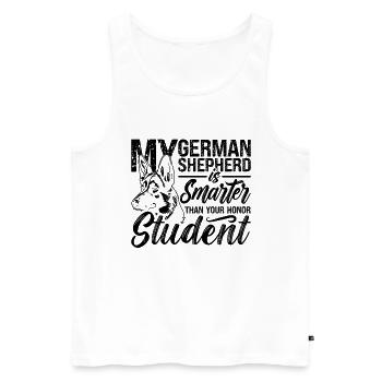 My German Shepherd Is Doggy German Shepherd Lover - Men's Premium Organic Tank Top - white - Front - AI Model Male 178 light (178cm)