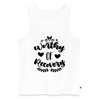 Worth Of Recovery Awareness Mental Health Advocate - Männer Premium Bio Tank Top - Weiß - Vorne - Michal (187cm)