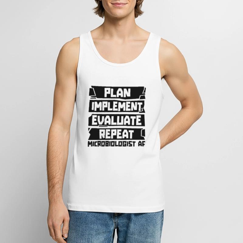 Plan Implement Evaluate Scientist Microbiologists Men's Premium Organic Tank Top