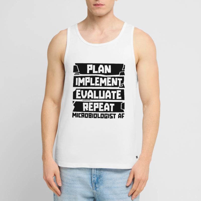 Plan Implement Evaluate Scientist Microbiologists Men's Premium Organic Tank Top