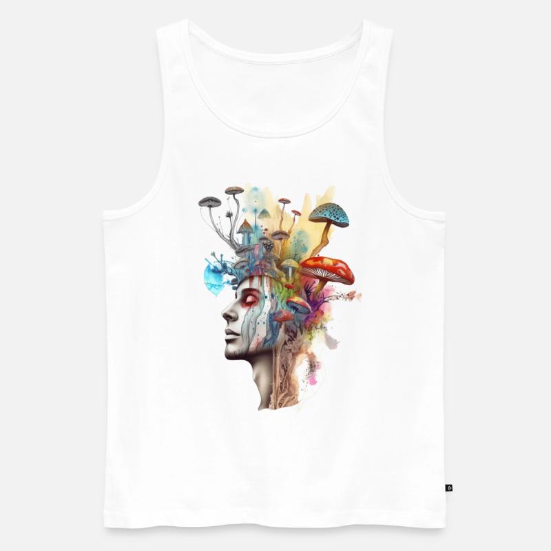 Trippy Schamane - Männer Premium Bio Tank Top - Weiß