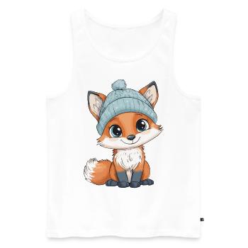 renard mignon mignon bébé enfants animal dessin animé - Débardeur bio Premium Homme - blanc - Devant - Michal (187cm)